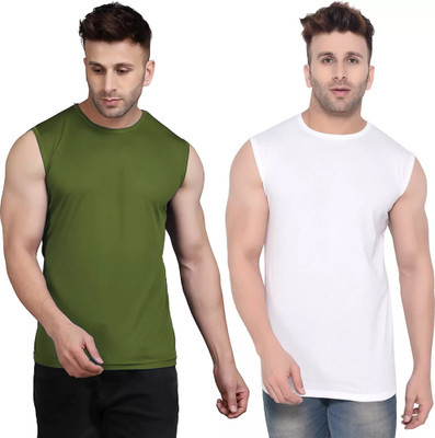 Adorbs Trend Solid Men Round Neck Dark Blue, White T-Shirt