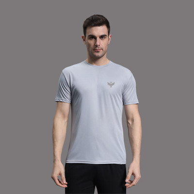 InkTees Solid Men Round Neck Grey T-Shirt