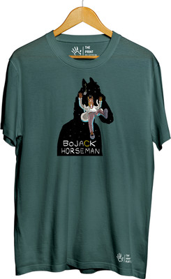 THE PRINT PLATTER Graphic Print Men Round Neck Dark Green T-Shirt