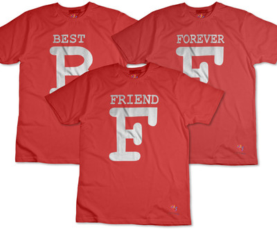 THE PRINT PLATTER Typography Men Round Neck Red T-Shirt