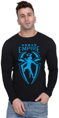 RS Print Printed Men Round Neck Black T-Shirt