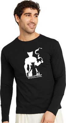 RULEDBYSUN Printed Men Round Neck Black T-Shirt