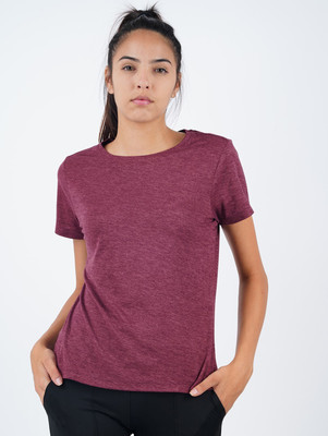 HouseOfCommon Typography Women Round Neck Purple T-Shirt