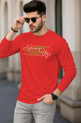 GM TRENDS Printed Men Round Neck Red T-Shirt