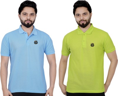 La Milano Solid Men Polo Neck Light Green T-Shirt