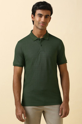 Allen Solly Solid Men Polo Neck Green T-Shirt