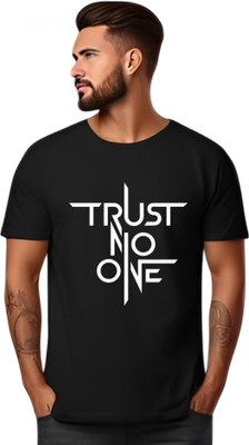 Baava Typography Men Round Neck Black T-Shirt