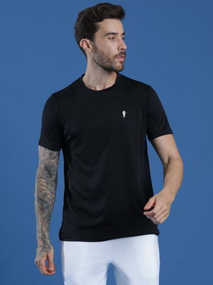 EPPE Solid Men Round Neck Black T-Shirt