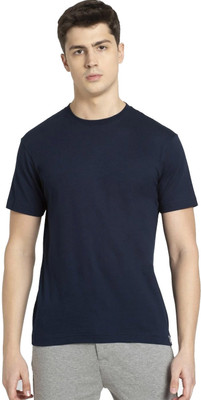 JOCKEY Solid Men Round Neck Dark Blue T-Shirt