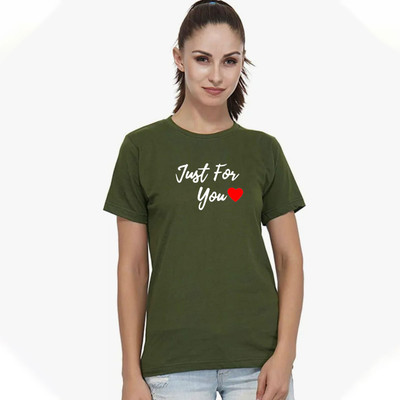 Nilan Tees Wear Printed Women Round Neck Light Green T-Shirt