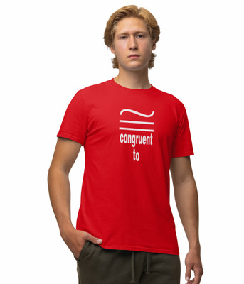 HopOffer Printed, Typography Men Round Neck Red T-Shirt