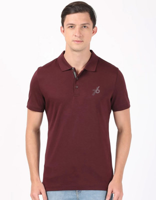 JOCKEY Solid Men Polo Neck Maroon T-Shirt