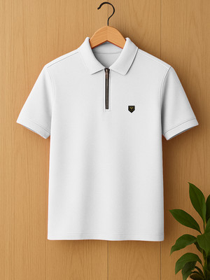 Yazole Printed Men Polo Neck Black T-Shirt