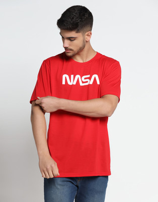 INKKR Printed Men Round Neck Red T-Shirt