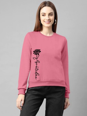 Qeenstar Printed Women Round Neck Pink T-Shirt