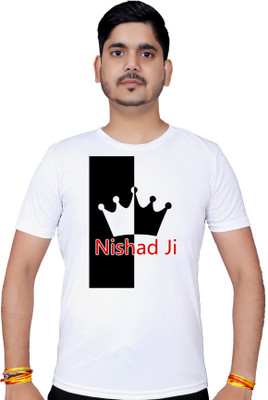 geetaffashion Printed Men Round Neck White T-Shirt