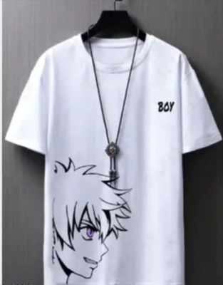 TDFASHIONNS Printed Men Round Neck White T-Shirt