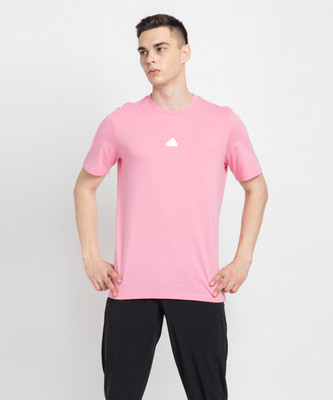ADIDAS Printed Men Round Neck Pink T-Shirt