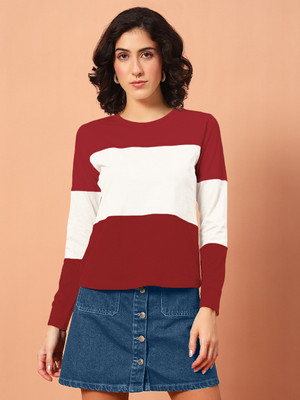 THE DRY STATE Solid Women Round Neck Multicolor T-Shirt