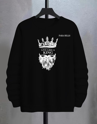 PARA HILLS Printed Men Round Neck Black T-Shirt