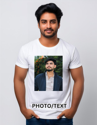 AnjaliPrintZone Self Design Men Round Neck White T-Shirt