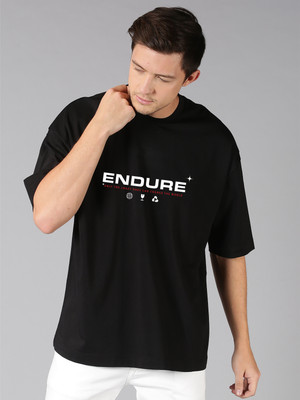 UrGear Printed Men Round Neck Black T-Shirt