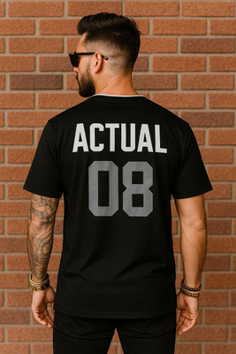 Austivo Printed Men Round Neck Black T-Shirt