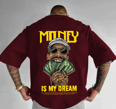 Manly Tees Printed Men Round Neck Maroon T-Shirt