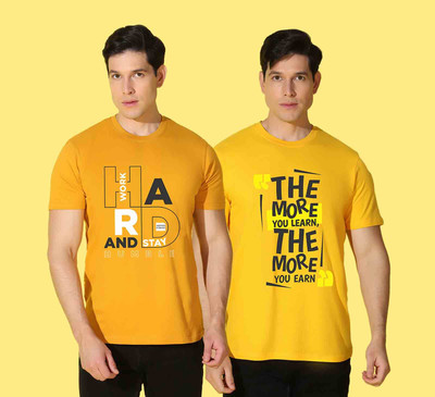 WOOSTRO Typography Men Round Neck Multicolor T-Shirt