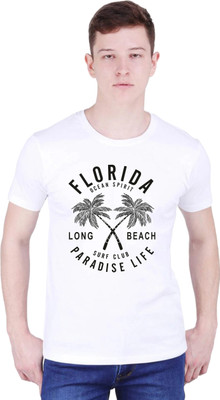 Tee town Graphic Print Men Round Neck White T-Shirt