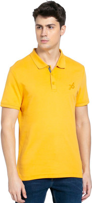 JOCKEY Solid Men Polo Neck Yellow T-Shirt