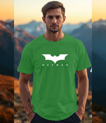 @WEAR Superhero Men Round Neck Green T-Shirt