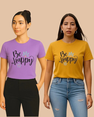 Moldify Graphic Print Women Round Neck Multicolor T-Shirt