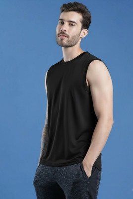 Jangoboy Solid Men Round Neck Black T-Shirt