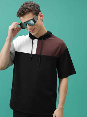 HIGHLANDER Solid Men Hooded Neck Multicolor T-Shirt