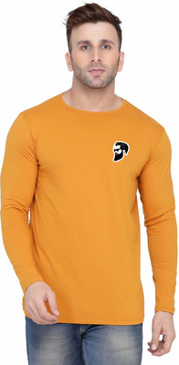 Trendfull Printed Men Round Neck Yellow T-Shirt
