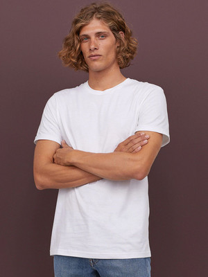 OrrganicChics Solid Men Round Neck White T-Shirt