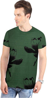 Apache Printed Men Round Neck Green T-Shirt