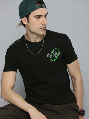 R.Code by The Roadster Life Co. Printed Men Round Neck Black T-Shirt