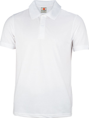 UQVV Solid Men Polo Neck White T-Shirt