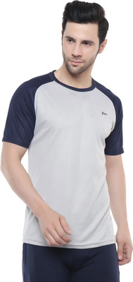 Xohy Printed, Colorblock Men Round Neck Grey T-Shirt
