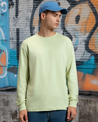 BEWAKOOF Solid Men Round Neck Green T-Shirt