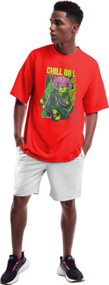 etsun Printed Men Round Neck Red T-Shirt