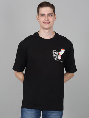CANTABIL Printed Men Round Neck Black T-Shirt