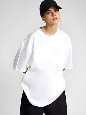 Moda Rapido Typography Women Round Neck White T-Shirt