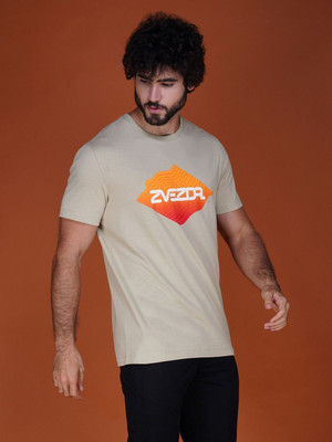 Zvezda Printed Men Round Neck Grey T-Shirt