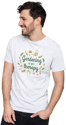 KRYONIX Printed Men Round Neck White, Green T-Shirt