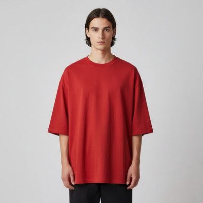 VastraMantra Solid Men Round Neck Reversible Red T-Shirt