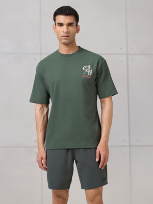 TECHNOSPORT Graphic Print Men Round Neck Green T-Shirt