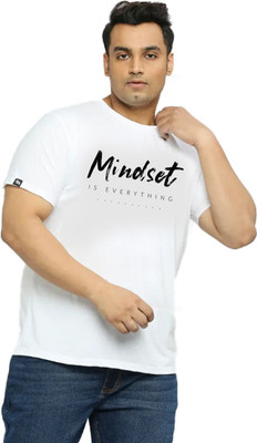 KIXO PLUS Printed Men Round Neck White T-Shirt
